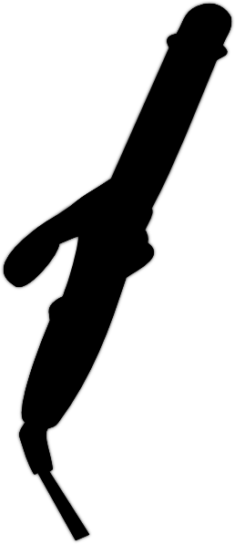 Curling Iron Clip Art - Curling Iron Clipart (258x597)