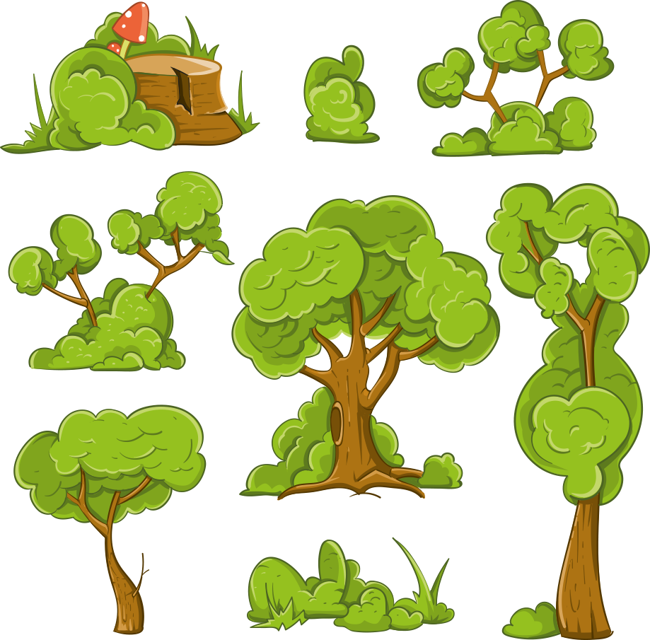 Dibujos Animados Ilustración Del Árbol Arbusto - Tree Illustration (919x905)