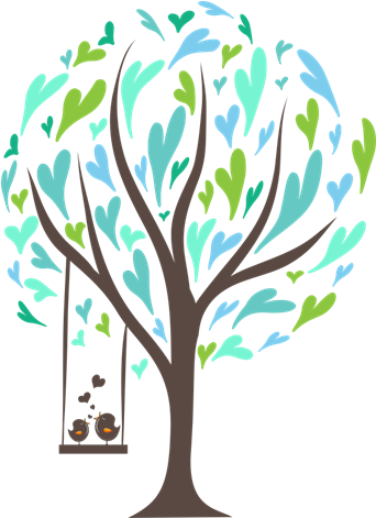 Vinilo Decorativo Pajaritos Enamorados Columpio Árbol - Arbol Con Pajaritos Png (470x470)