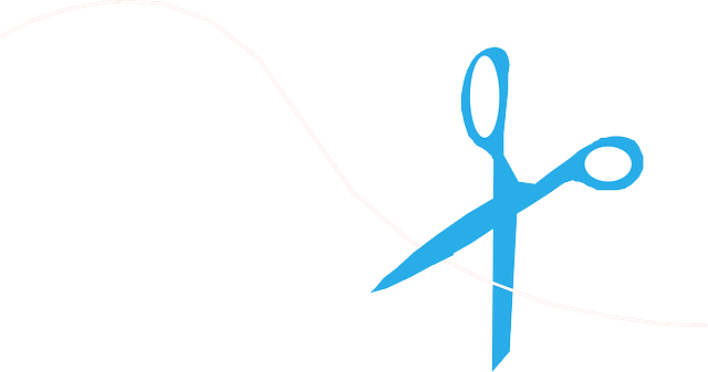 Scissors, Office, Cartoon, Knitting, Free, Hair, Line - Drawing Of Scissors And Thread (640x337)