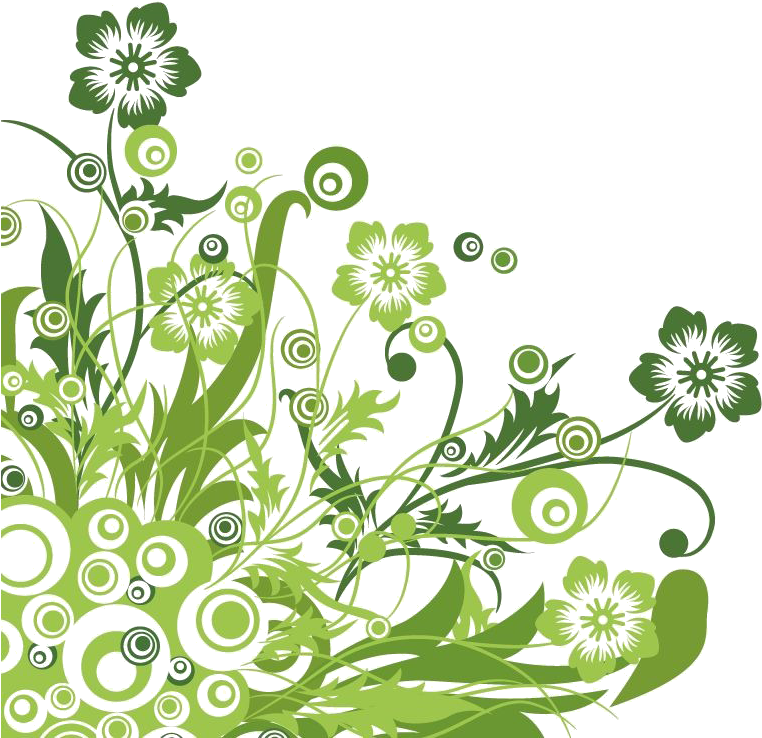 Green Floral Design Vector Graphic Copy - Green Flower Vector Png (790x766)