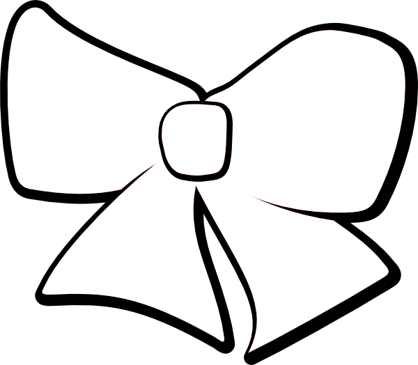 Hair Bow Clip Art At Clker - โบว์ ขาว Png (848x750)