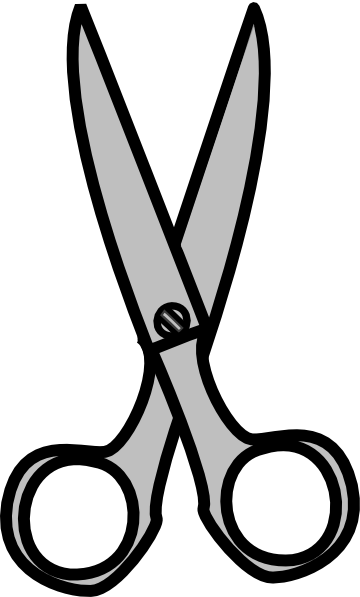 Scissor Clipart Red Scissors - Clipart Black And White Scissors (360x597)