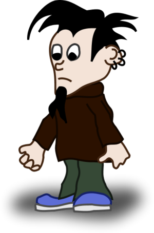 Boy Big Hair Standing Comic Vector Clip Art - Dude Clipart (600x600)