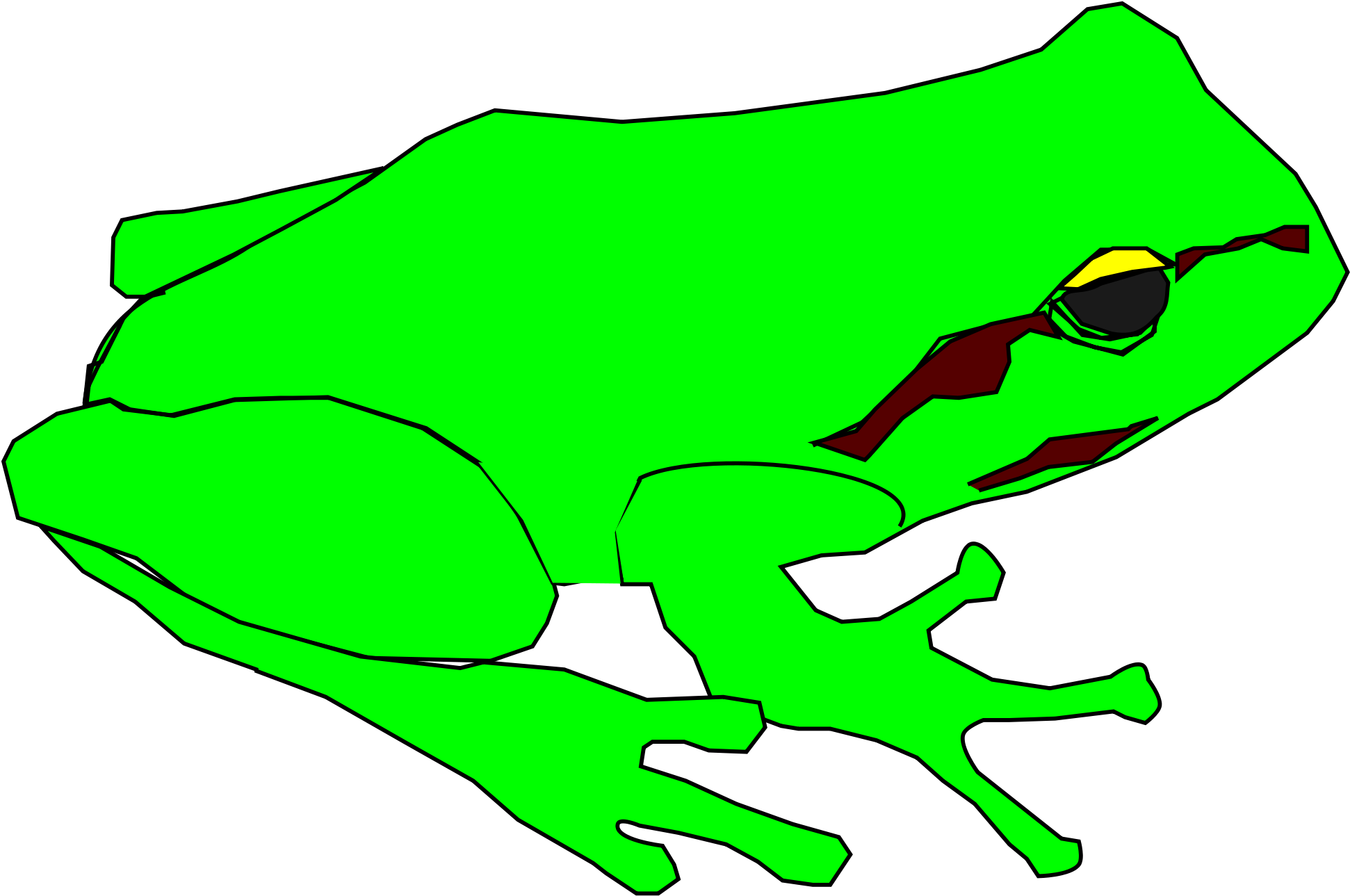 Green Frog Svg - Scalable Vector Graphics (2000x1349)