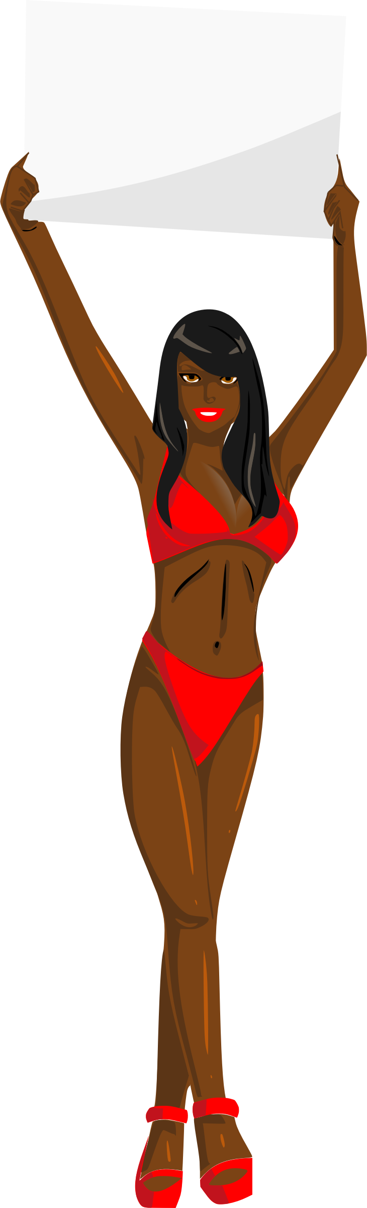 Big Image - Bikini Black Girl Cartoon (730x2400)