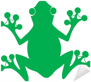 Green Frog Silhouette Logo Sticker • Pixers® • We Live - Frog Silhouette (400x400)
