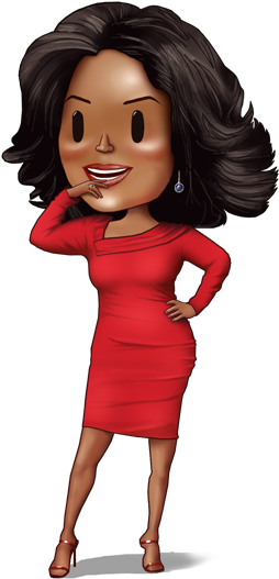 Illustration Of Oprah Winfrey - Cartoon (410x526)