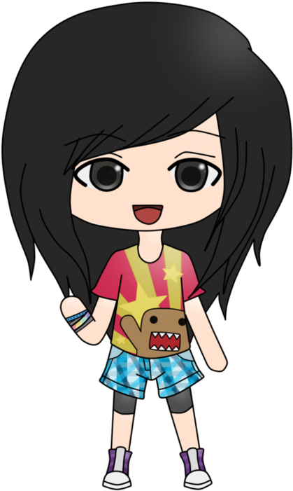Chibi Girl By Erin-chan143 - Girl With Black Hair Chibi (774x1032)