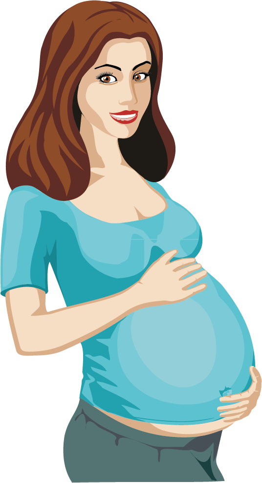 Pregnancy Woman Clip Art - Pregnant Women Vector (536x986)