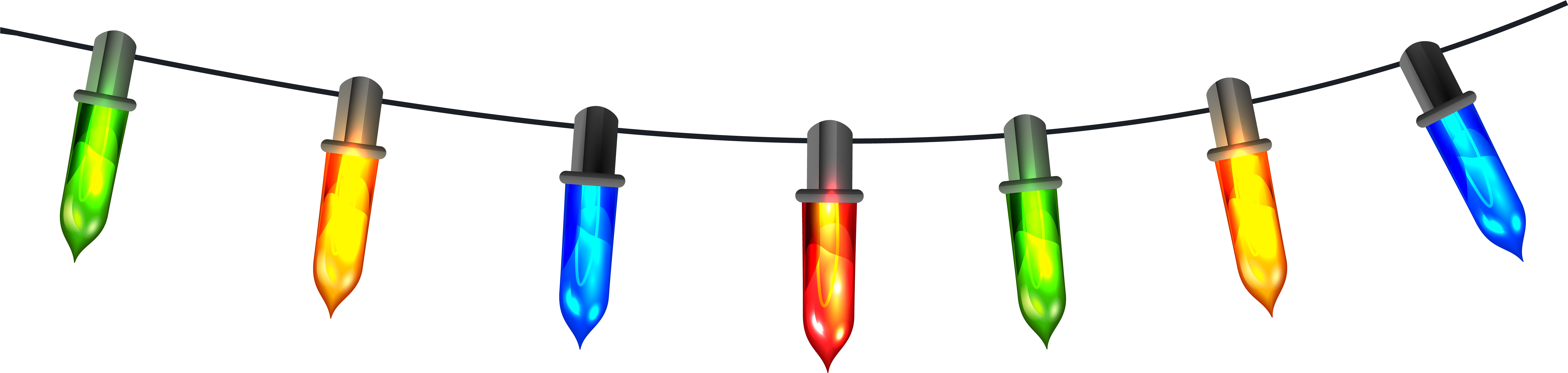Christmas Light Bulbs Transparent Png Clip Art - Bulbs Png (8000x2034)