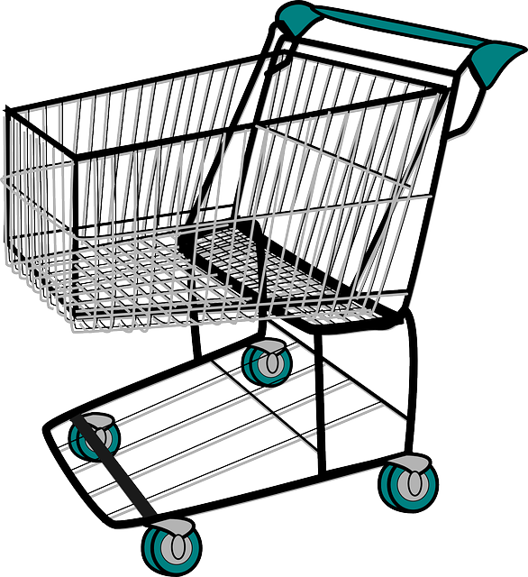 Shopping Cart, Cart, Shopping, Caddy, Shopping Trolley - Cart Clip Art (586x640)