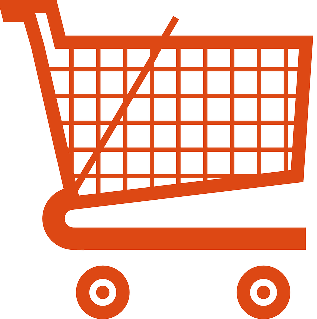 Amazon Shopping Cart, Cart, Ecommerce, Shopping, Amazon - Orange Shopping Cart Icon (636x640)
