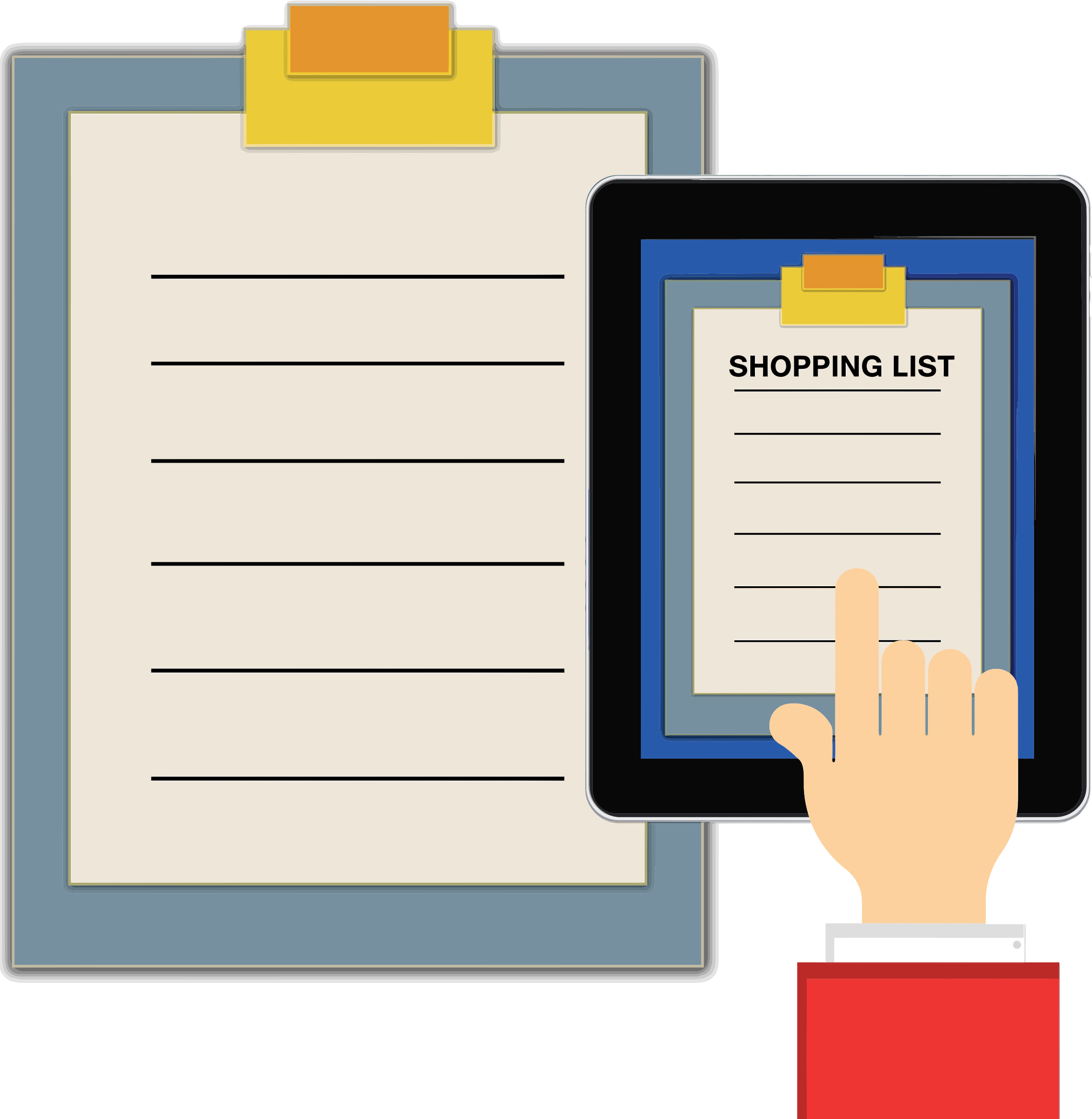 Shopping List Clipboard Tablet - List Report Clipart (2336x2394)