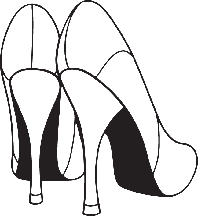 Copy Of 95ra - High Heels Clipart Black And White (648x709)