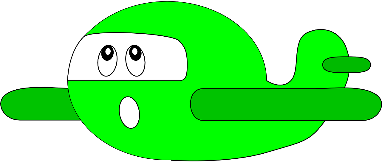Airplane Green Cartoon Child Png Image - Happy Airplane Clipart (1280x640)