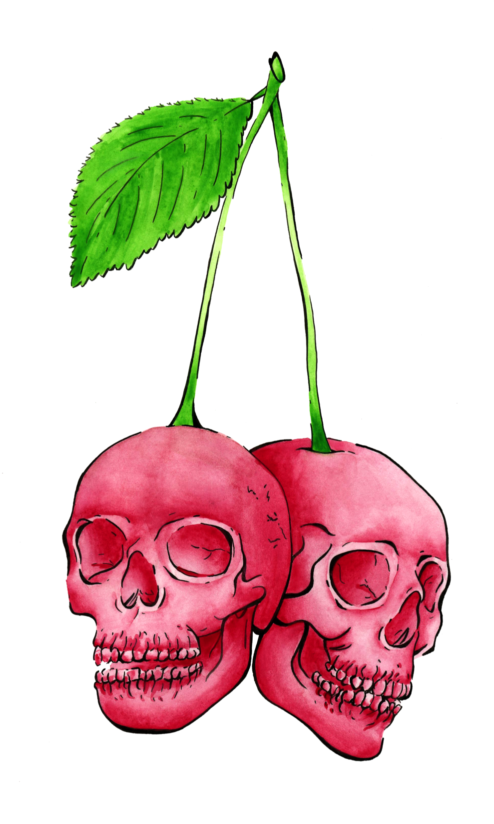 Cherry Clipart Skull - Skull Cherry Png (1024x1660)