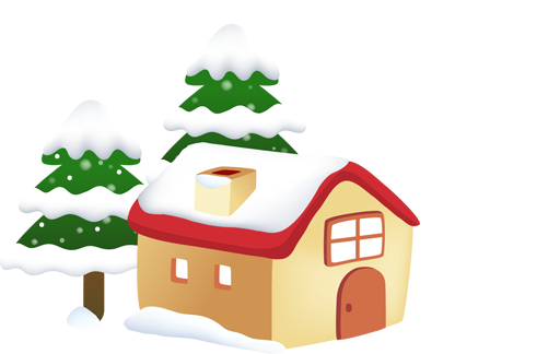 Snowy House Icon - Cartoon (512x324)