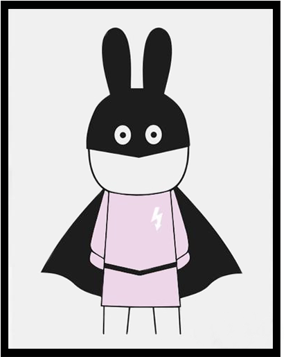 Super Bunny Girl Canvas Art Print - Mini Willa 'super Girl' Poster (600x600)