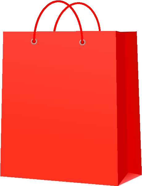 Paper Bag Red Vector Icon - Design Bag Icon Vector (460x600)