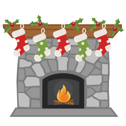 Christmas Fireplace Clipart Christmas Fireplace Svg - Stockings On Fireplace  Clip Art - (432x432) Png Clipart Download