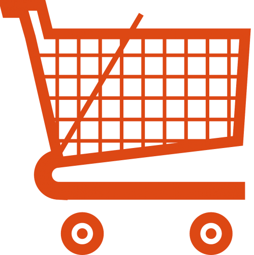 Shopping - Orange Shopping Cart Icon (500x503)