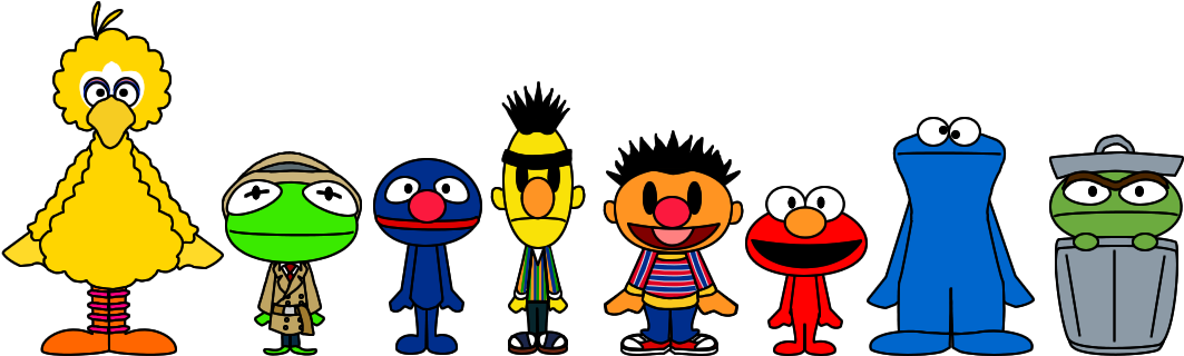 Sesame Street Pacs By Limeth - Sesame Street Chibi Art (1108x320)