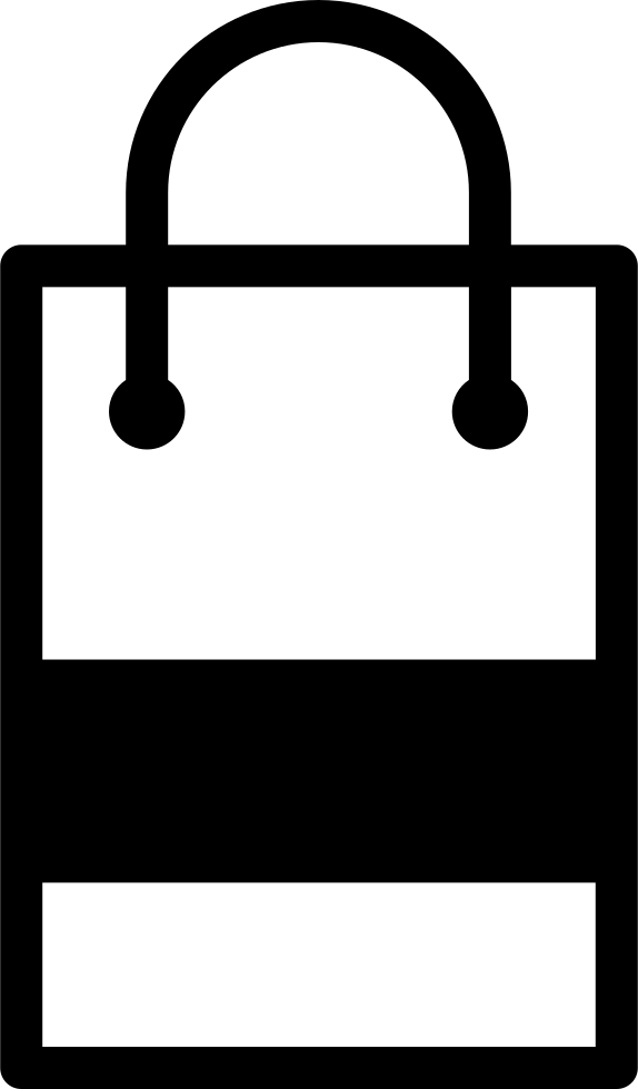 Shopping Bag Outline With A Gross Black Horizontal - Black And White Shopping Bag (574x980)
