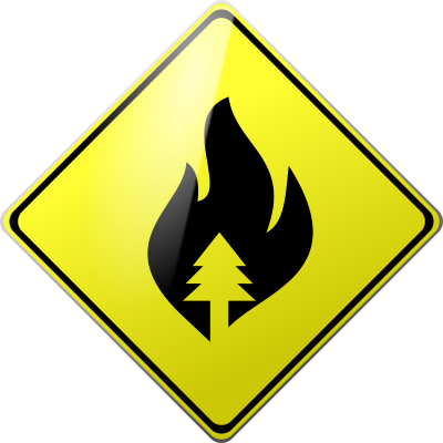 Caution Forest Fires - Winding Road Sign Clip Art (400x400)