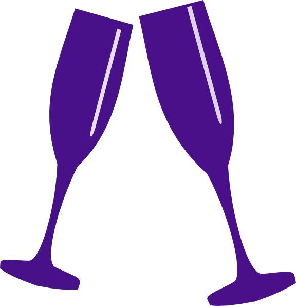 Purple Champagne Clip Art At Clker Com Vector - Personalised Hen Party Night Do Sash In Pink/birthday (576x595)