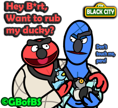 Pokemon Street By Gb Of Bs - Throh And Sawk Bert And Ernie (400x359)
