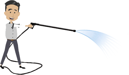 John Is Busy - Clip Art Pressure Washing (495x287)