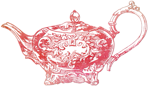 Pink Teapot Cliparts 11, Buy Clip Art - Red Antique Teapot Round Ornament (720x720)