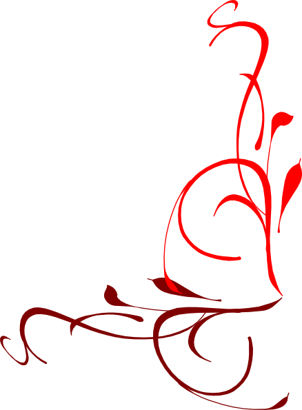 Corner Flourish Red Clip Art At Clker - Vine Clip Art (444x596)