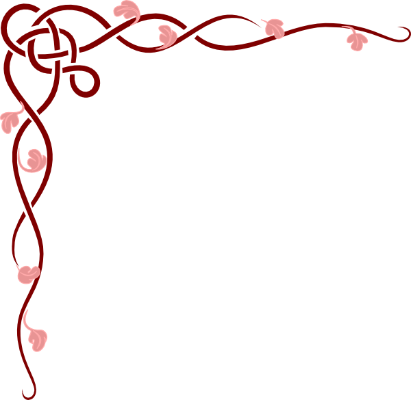Corner Scroll Borders Clipart - Corner Border Design Red (600x585)