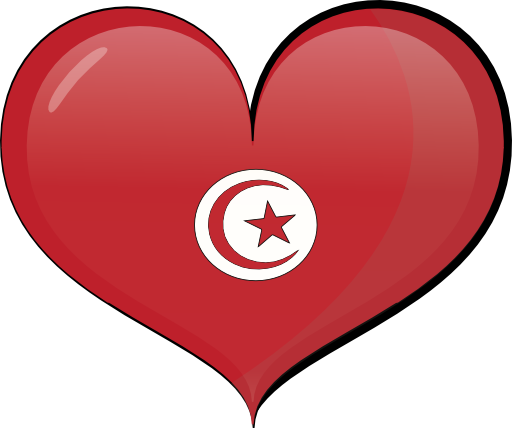 Tunisia Heart Flag Clipart - علم المغرب في قلب (512x428)