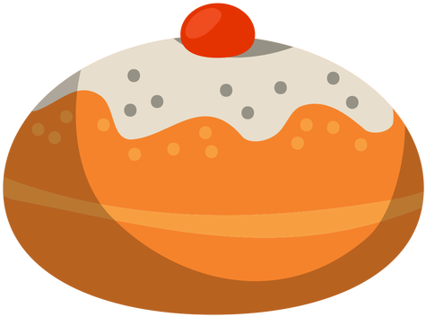 Jelly Filled Powdered Donut Transparent Png - Doughnut (640x480)