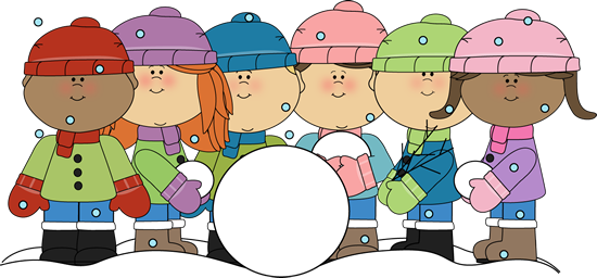 Kids Playing In Snow - Kids In Snow Clip Art (550x256)