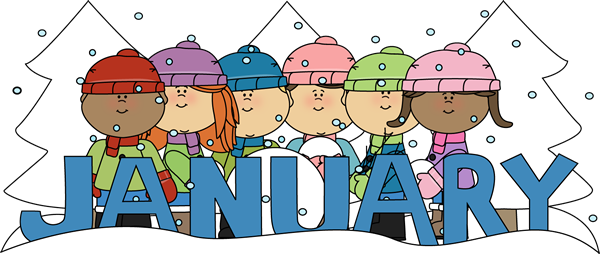 Illustrations And Clipart Month Of January Winter Kids - January Clip Art (600x254)
