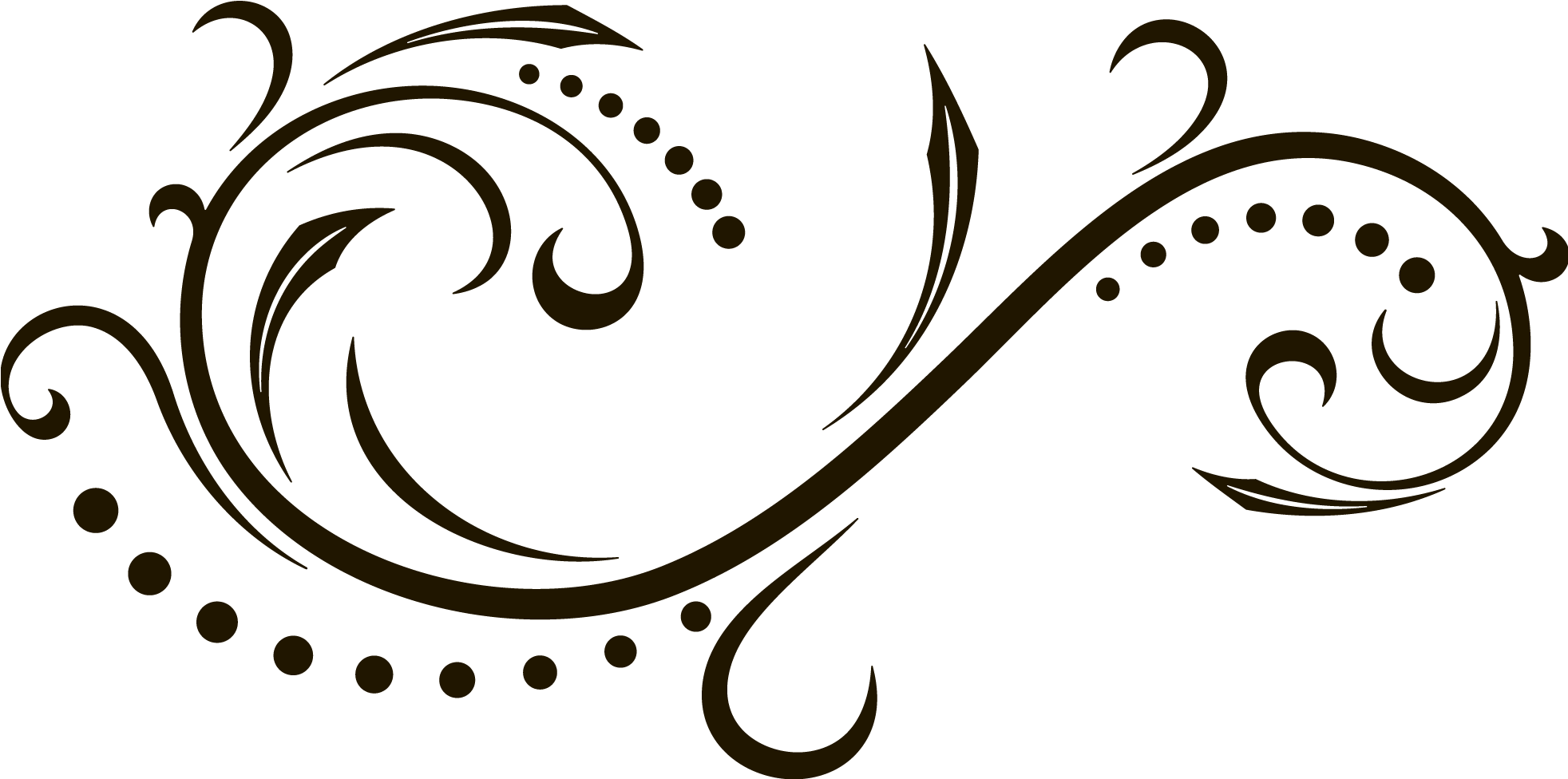 Scroll Ornament Clip Art - Wave Wall Decals (2280x1200)