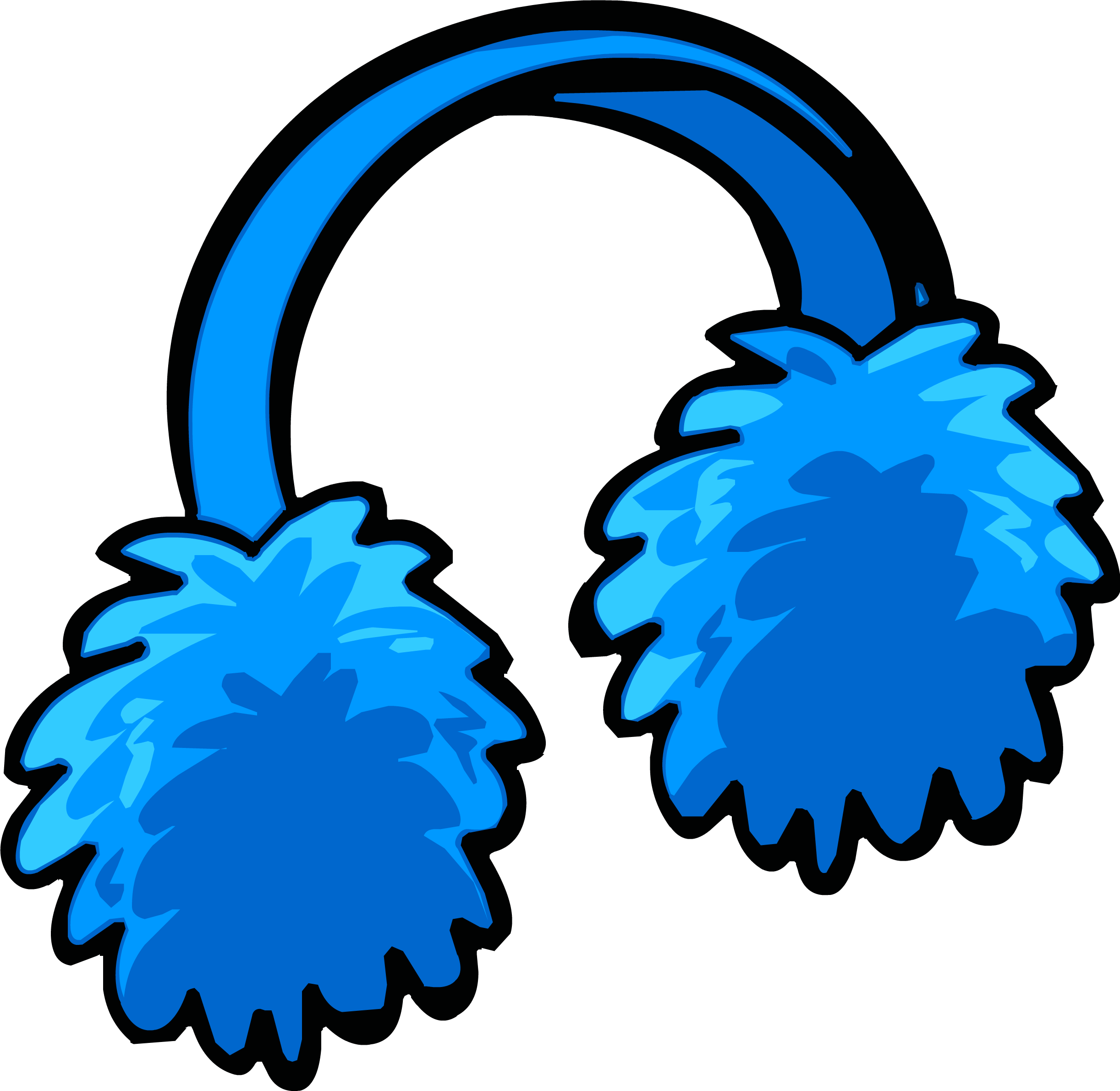Blue Earmuffs Club Penguin Wiki Fandom - Clip Art Ear Muffs (2444x2382)