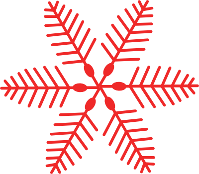 Christmas Snowflake Clipart - Red Christmas Clip Art (400x350)