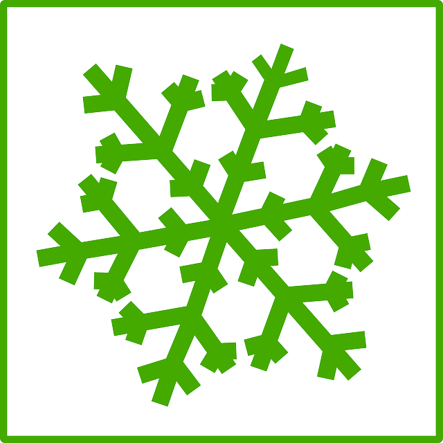 Weather Snowflake, Green, Snow, Weather - Green Snow Icon (640x640)