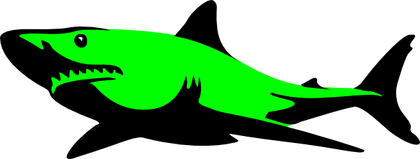 Shark Clipart Green - Sharks Silhouette (600x228)