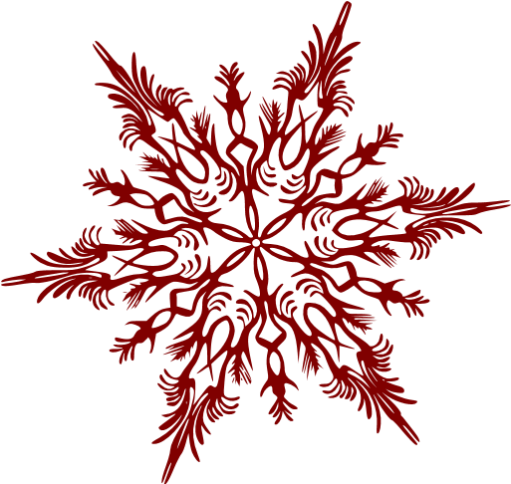 Maroon Snowflake 41 Icon - Black Snowflake Transparent (512x512)