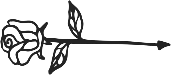 Arrow With Rose Rubber Stamp - Calligraphy Arrow Line Png (600x263)