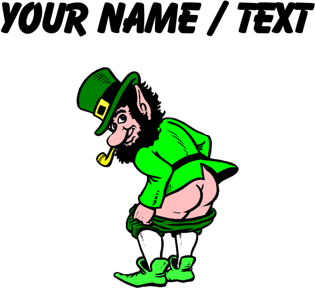 Custom Leprechaun Mooning 5'x7'area Rug - Kiss Me Im Irish Gif (700x700)