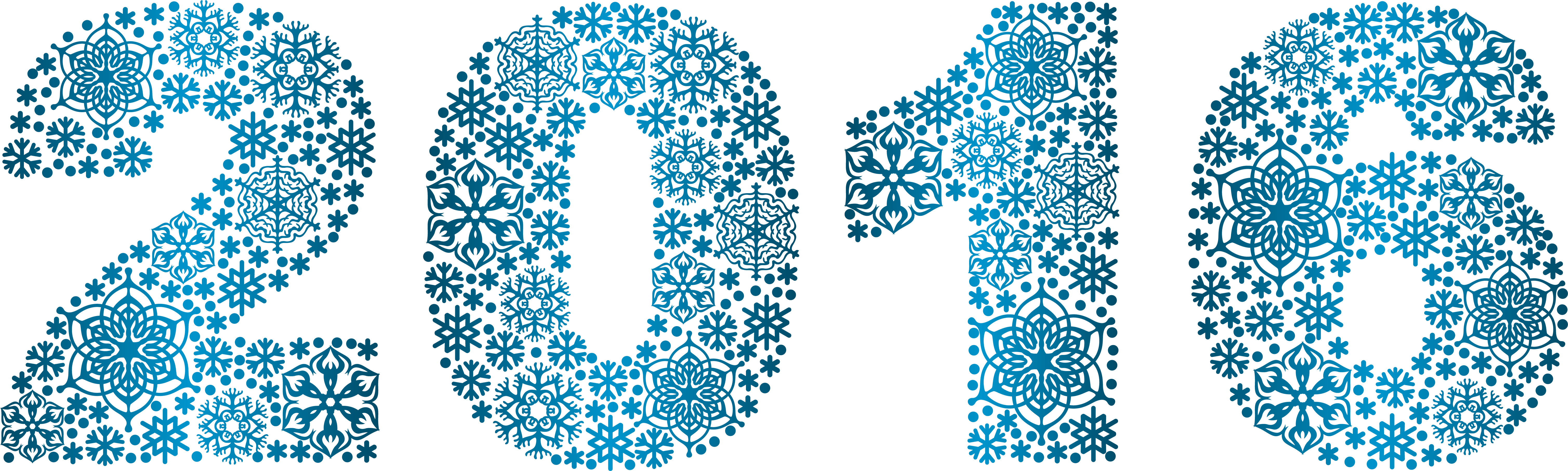 2016 Snowflakes Style Png Clipart Image - Art (6252x1879)