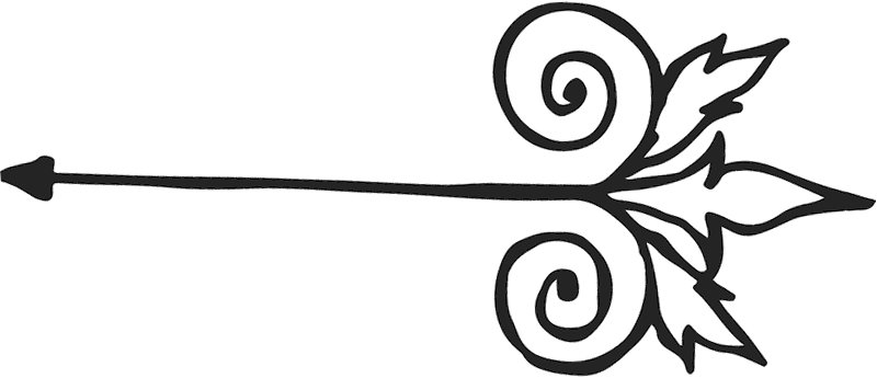 Arrow With Swirling Scrolls Rubber Stamp - Postage Stamp (800x345)
