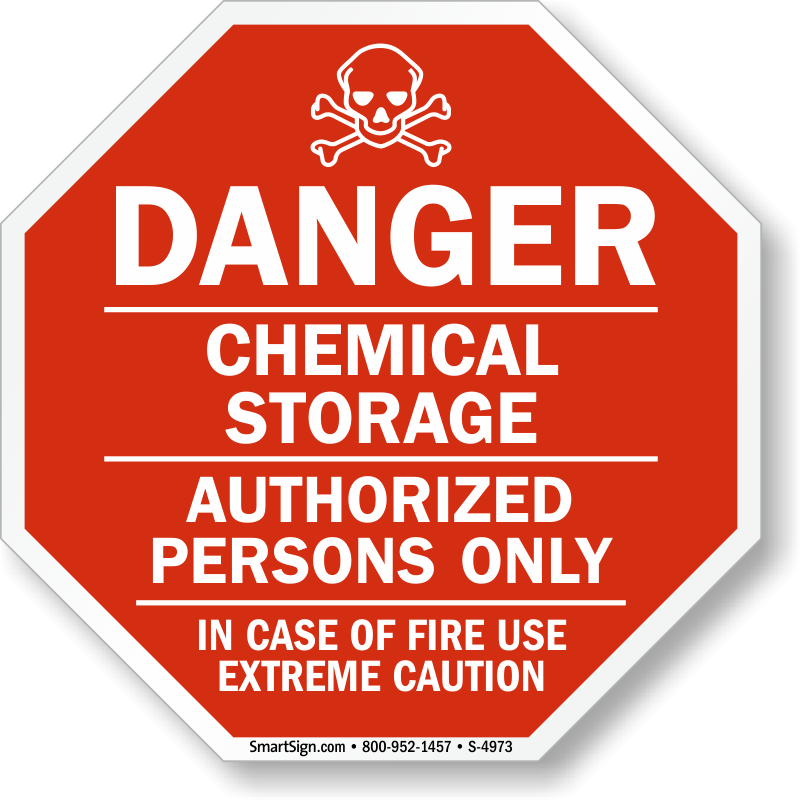 Chemical Storage Area Sign - Pesticide Caution Warning Danger (800x800)